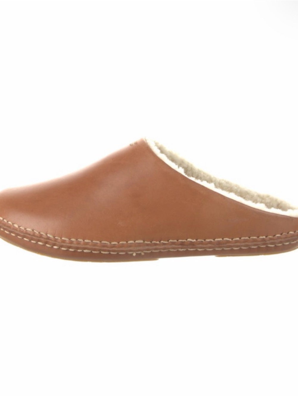FEIT Brown Leather Shearling-Lined Mule